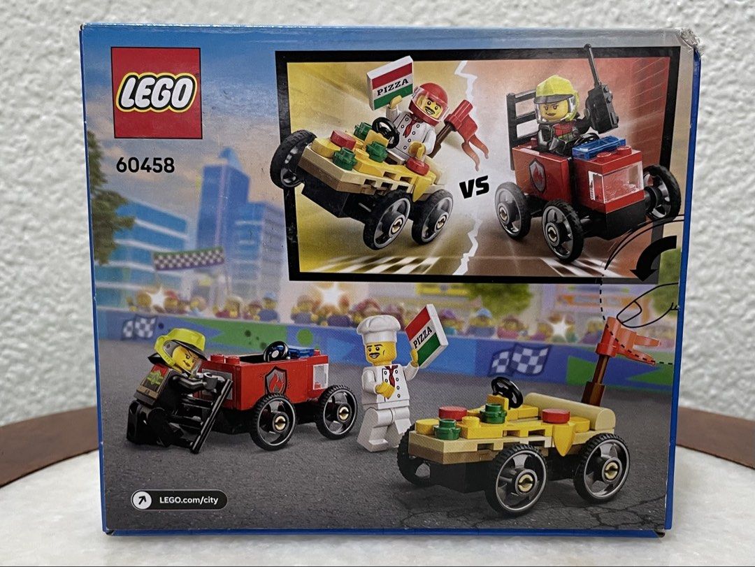 LEGO City 60458 Pizza vs Fire Truck Race Car Pack, Hobbies & Toys, Toys ...