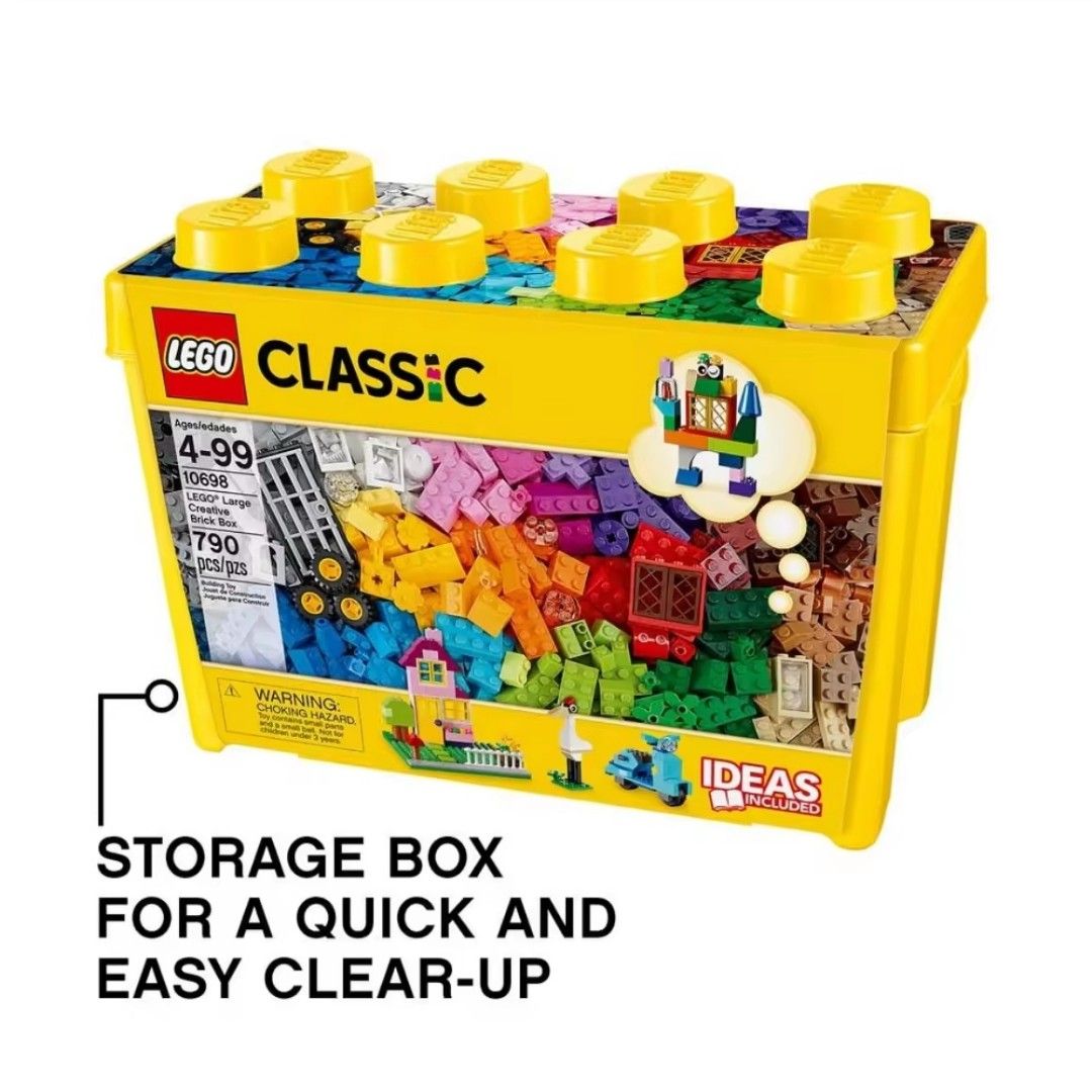 LEGO Classic 10698 Large Creative Brick Box (790 Pieces) (Category: Lego & Building Sets) located in Manila. Submitted by deserve_moto_ (Listing ID 1433222501, Image 1). Description: LEGO Classic 10698 Large Creative Brick Box (790 Pieces), Building Blocks, Toys for Kids, Gift Original Price: ₱4,499.75 Sale Price: ₱3,200.00 Complete set with the storage box. Mint condition. Within or Outside Metro Manila: ✅ Direct J&T ❗️Payment via GCash or Bank 