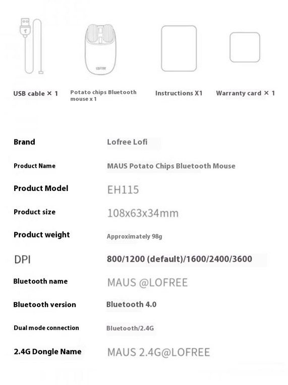 Lofree MAUS Potato Chips Bluetooth Mouse EH115 (Category: Mouse & Mousepads) located in Mandaluyong City. Submitted by alluveon (Listing ID 1433350545, Image 3). Description: - This is part of a set so there is no individual box..