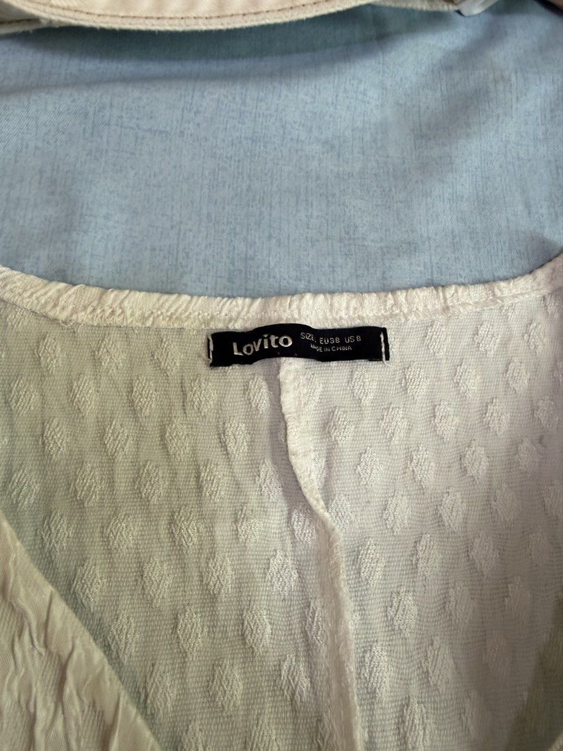 Lovito Textured Button Down Top (Category: Blouses) located in Cebu City. Submitted by hellomolly_ (Listing ID 1433350549, Image 2). Description: - Lovito white button-down top - Size: EU S/US 6 - Casual , formal - cebu based.