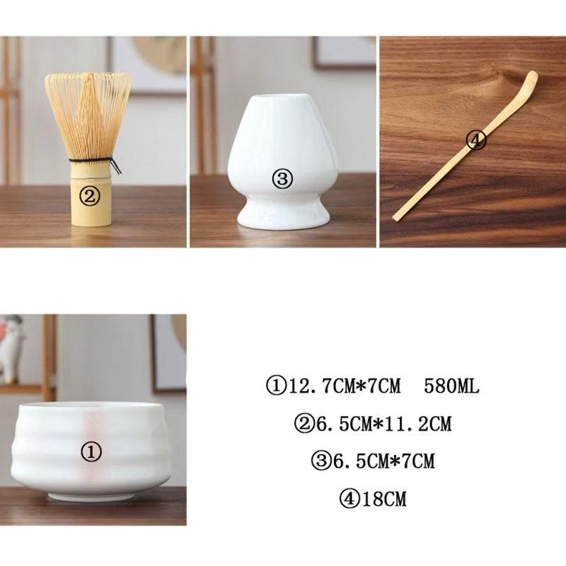 Matcha Tea Ceremony Set (Category: Coffee & Tea Tableware) located in Binan City. Submitted by jdshoppee (Listing ID 1433233301, Image 2). Description: - Complete Matcha Tea Ceremony Set - Includes: - Matcha Bowl (12.7cm x 7cm, 580ml) - Bamboo Whisk (6.5cm x 11.2cm) - Whisk Holder (6.5cm x 7cm) - Bamboo Scoop (18cm) - Comes in a box - Ideal for gifting or personal enjoyment.