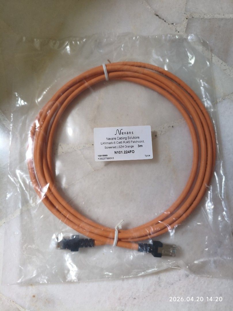 Nexans Cat6 Shield Ethernet Cable - 3m Orange460162310131558400