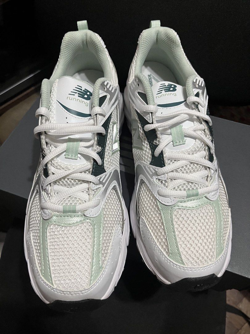 New Balance 530 Mint Green (Category: Sneakers) located in Pasig City. Submitted by ajvvv (Listing ID 1433367853, Image 2). Description: For sale or trade! New Balance 530 Mint Green Size 9 US Brand new and Authentic .