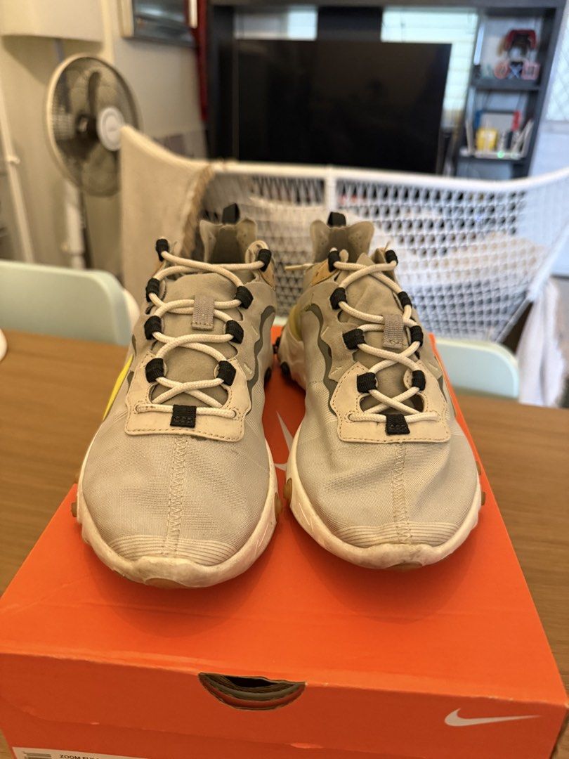 Nike React Element 87 (Category: Sneakers) located in Quezon City. Submitted by callmeo (Listing ID 1433292215, Image 2). Description: Authentic Nike React Element 87 sneakers featuring a modern, experimental design with a lightweight upper and responsive React foam cushioning. Known for all‑day comfort and a standout lifestyle look, suitable for casual wear and daily use. Condition Pre‑owned / used Shows normal signs of wear (light creasing, dir