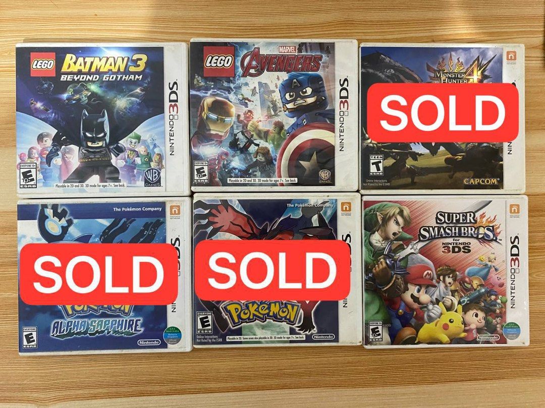 Nintendo 3DS Second Hand Games (Category: Nintendo) located in Manila. Submitted by gamer_mauments (Listing ID 1420283845, Image 1). Description: SECOND HAND NINTENDO 3DS GAMES FOR SALE Lego Batman 3 - 300 Lego Marvel’s Avengers - 300 Super Smash Bros. for 3DS - 600 ‼️TAKE ALL FOR 1,000 PHP‼️ - Games all come with original case. Cases have visible wear (discoloration, scratches, etc) - Game cards themselves are in good condition. All have been te