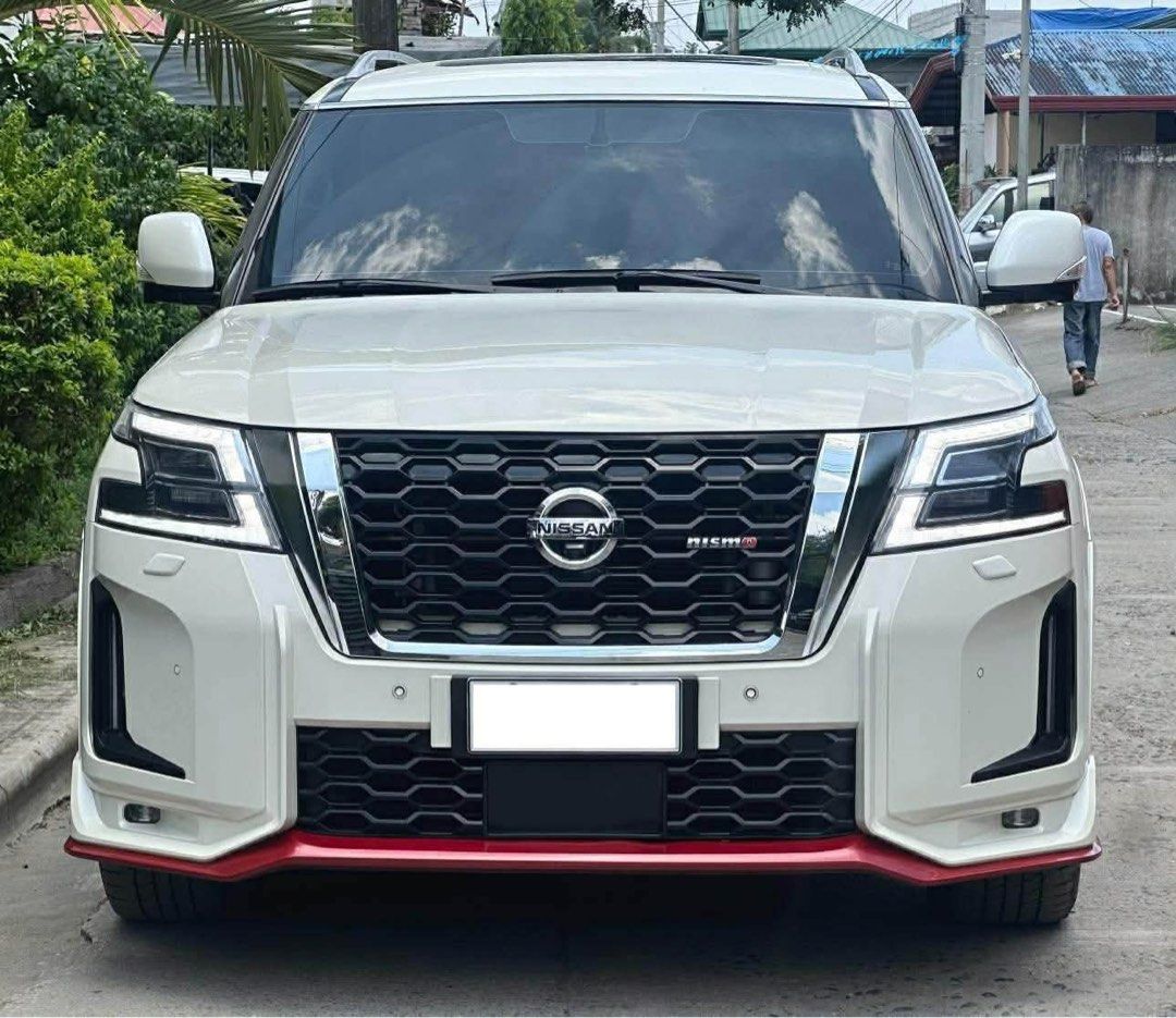 Nissan Patrol Royale Loaded Auto (Category: Used Cars) located in Manila. Submitted by quality_cars (Listing ID 1433315859, Image 1). Description: Grabe naman to, pinagsama yung Sporty look and VIP look mga Boss Nissan Patrol Royale 2019 A/T Loaded All power features Push start / keyless entry Sunroof / moonroof Power seats Power tailgate 360 camera 2 headrest monitor Tan orange interior Nismo kit ( worth 250k ) 20inch Oem mags 40,000 only Owners
