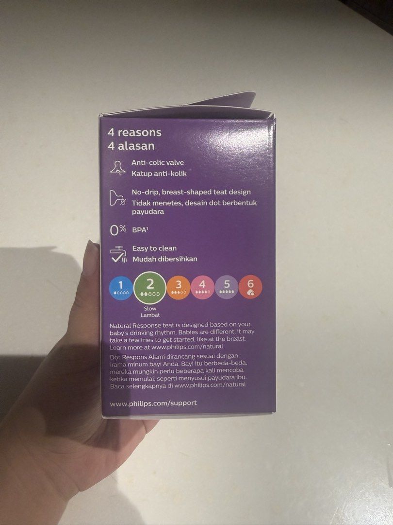 Philips Avent 4oz Natural Response Baby Bottle (Category: Breastfeeding & Bottle Feeding) located in Antipolo. Submitted by maricarbs (Listing ID 1433211587, Image 2). Description: SRP: 799.