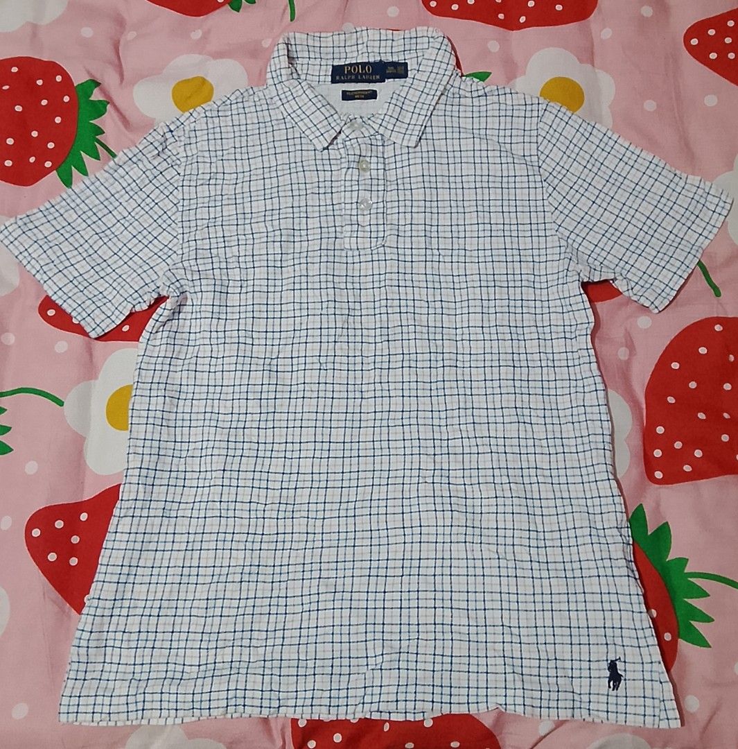 Polo Ralph Lauren Featherweight Mesh Shirt (Category: Babies & Kids Fashion) located in Roxas City. Submitted by tabot (Listing ID 1433366111, Image 1). Description: - Authentic Polo Ralph Lauren shirt - Classic white and blue plaid pattern - Excellent condition - 16.5x21.5 - Ukay2x source.