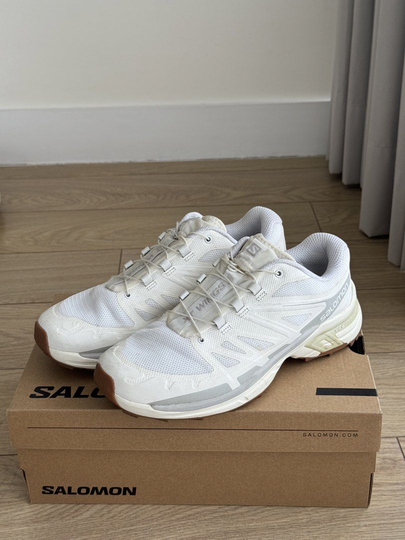 Salomon XT Wings 2 (Category: Sneakers) located in Mandaluyong City. Submitted by clearanceaa (Listing ID 1433245562, Image 1). Description: Used only a few times. Size UK 5.5 USA W 7 White/Lunar rock/ vanilla ice.