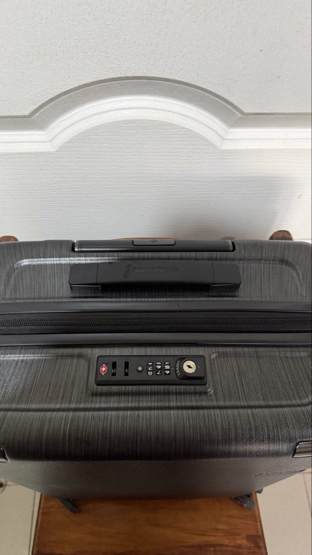 Samsonite Carry-on Luggage (Category: Luggage) located in Taytay. Submitted by anrap (Listing ID 1433344802, Image 2). Description: Samsonite Carry-On Luggage Spinner 55/20 Brushed Black Warranty certificate still intact Bought in Rustans Shangri-la Dec 2023 Still negotiable just don’t lowball Rfs: decluttering.