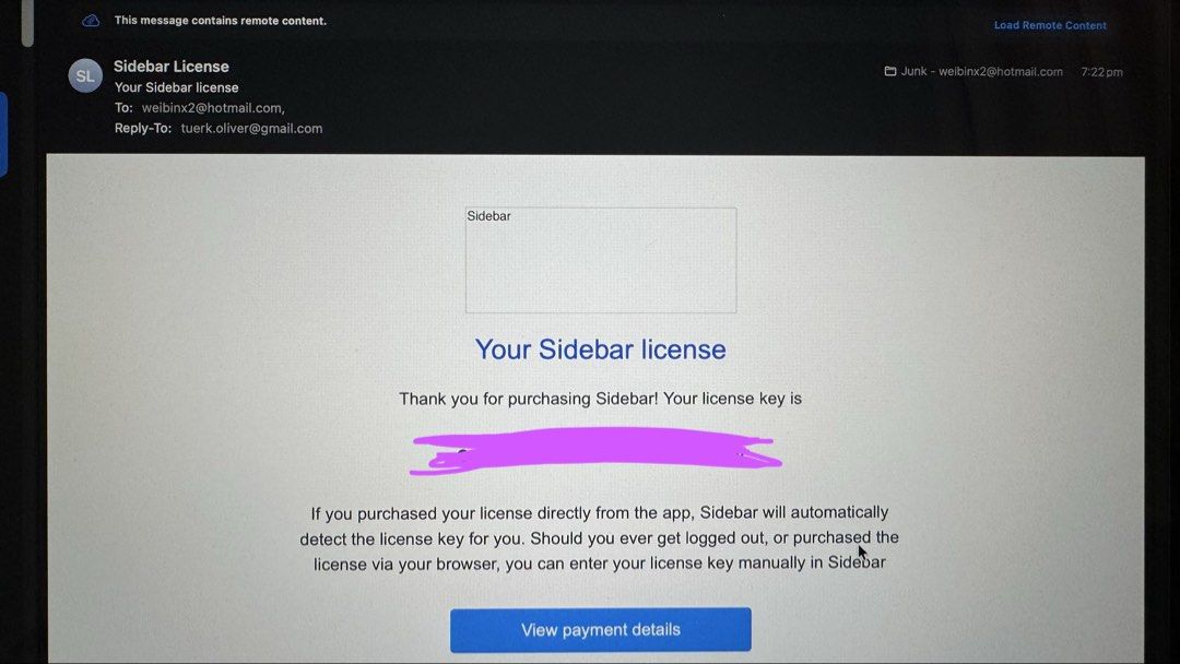 Sidebar License Key - Digital460050029515919360