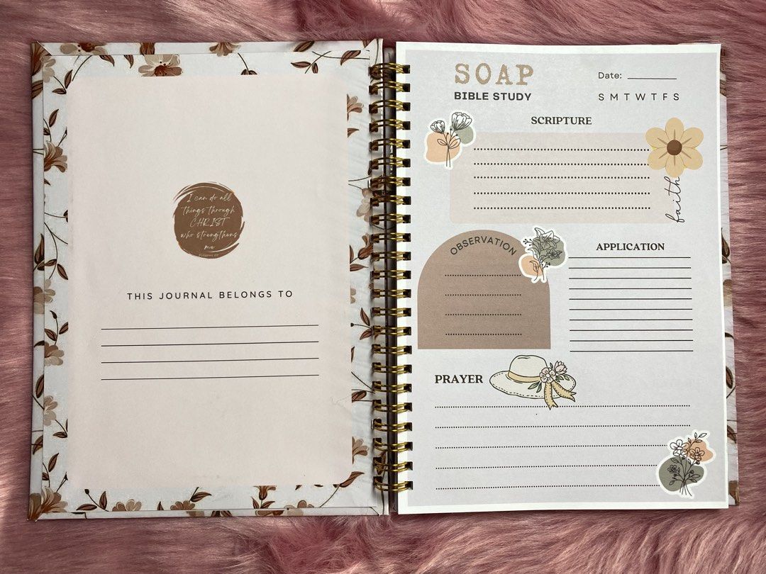 Soap Bible Study Journal (Category: Religion Books) located in Paranaque City. Submitted by cjt_by_jess (Listing ID 1433290314, Image 2). Description: 📖✨ SOAP Bible Study Journal Study the Word with a simple and effective method 💕 Perfect for deeper understanding and daily devotion ✔️ S.O.A.P format (Scripture, Observation, Application, Prayer) ✔️ Guided and easy-to-follow layout ✔️ Quality print 📍 UPS5 Area 7 Road 9G 🚚 Pick up | Lalamove | J