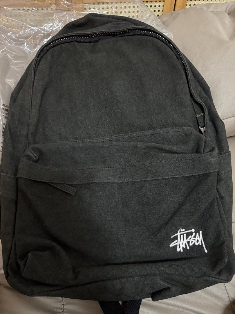 Stussy Canvas Backpack - Washed Black (Category: Backpacks) located in Pililla. Submitted by sim2fast (Listing ID 1433331354, Image 1). Description: - Authentic Stussy Canvas Backpack - Color: Washed Black - Main compartment with zipper closure - Front pocket - Stussy logo on front - Style #: 134252 - Original Price: ₱6,700 -Used 1x sa Mall.