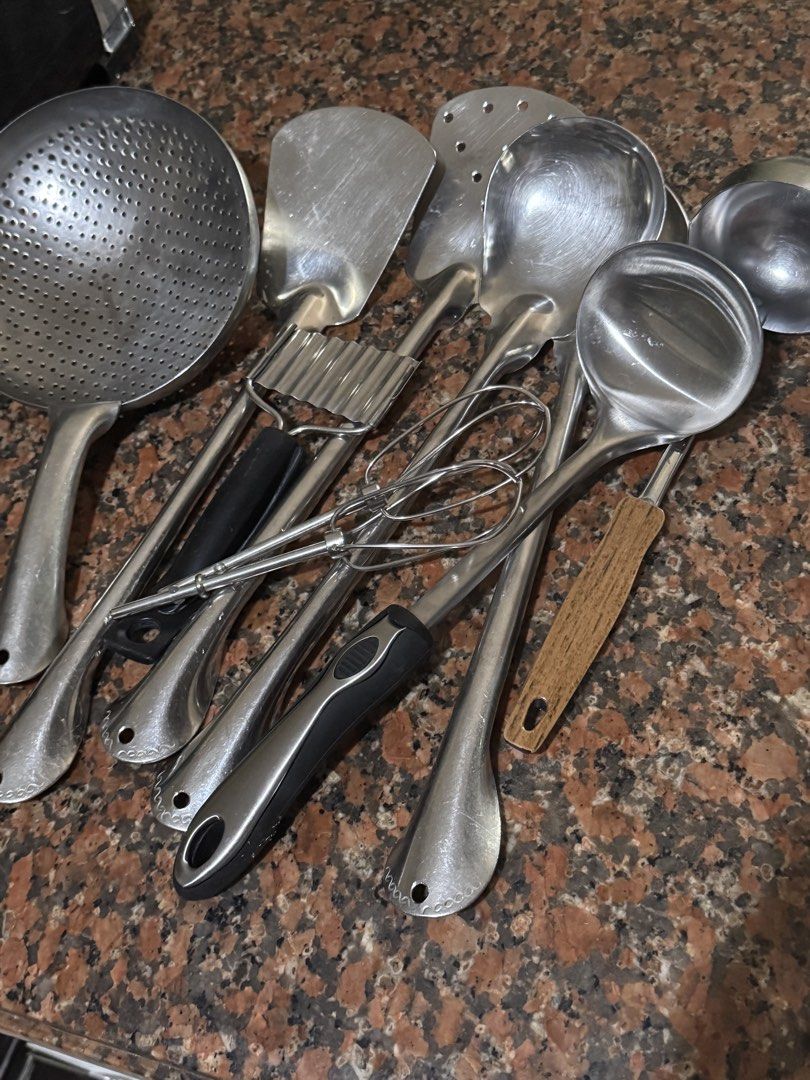 TAKE ALL: Assorted Stainless Steel Kitchen Utensils (Category: Dinnerware & Cutlery) located in Quezon City. Submitted by sortstudio.___ (Listing ID 1433245377, Image 2). Description: LAST PRICE POSTED. What you see is what you get..