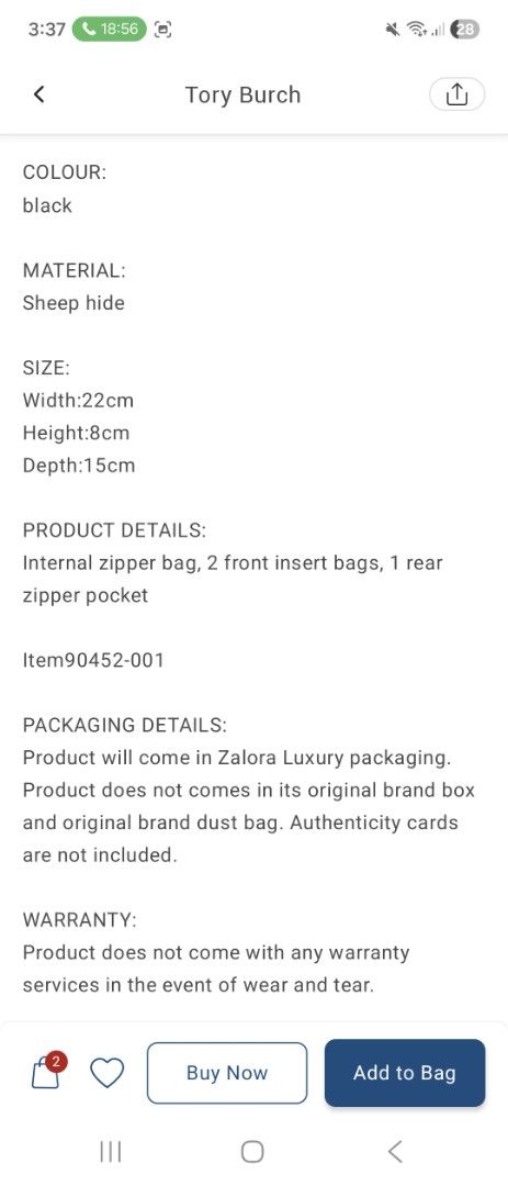 Tory Burch Small Kira Chevron Convertible Shoulder Bag (Category: Luxury Bags & Wallets) located in Cavite. Submitted by bdzblls (Listing ID 1433281679, Image 3). Description: - Tory Burch Kira Chevron Small Shoulder Bag - Made of genuine sheep hide - Interior: Zipper pocket, 2 insert pockets, and rear zipper pocket - Includes dust bag - Dimensions: 22cm (W) x 8cm (H) x 15cm (D) bought from zalora. reason for selling - hindi pasok sa aesthethic.