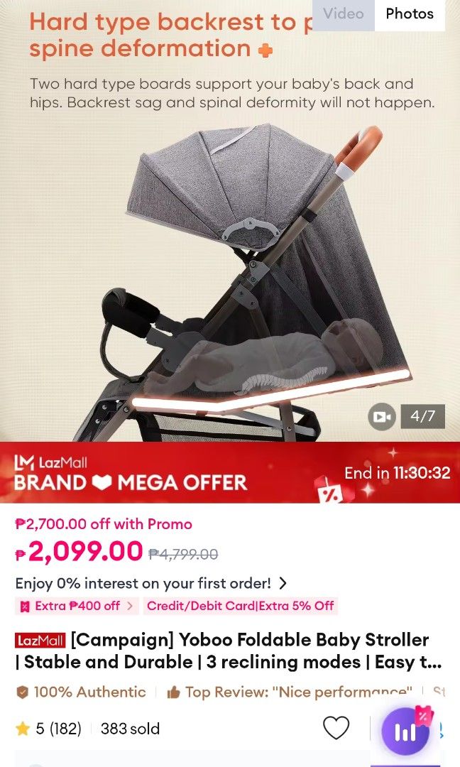 Yoobo stroller (Category: Strollers) located in Manila. Submitted by aringother24058 (Listing ID 1433297995, Image 3). Description: yoboo stroller super ganda.