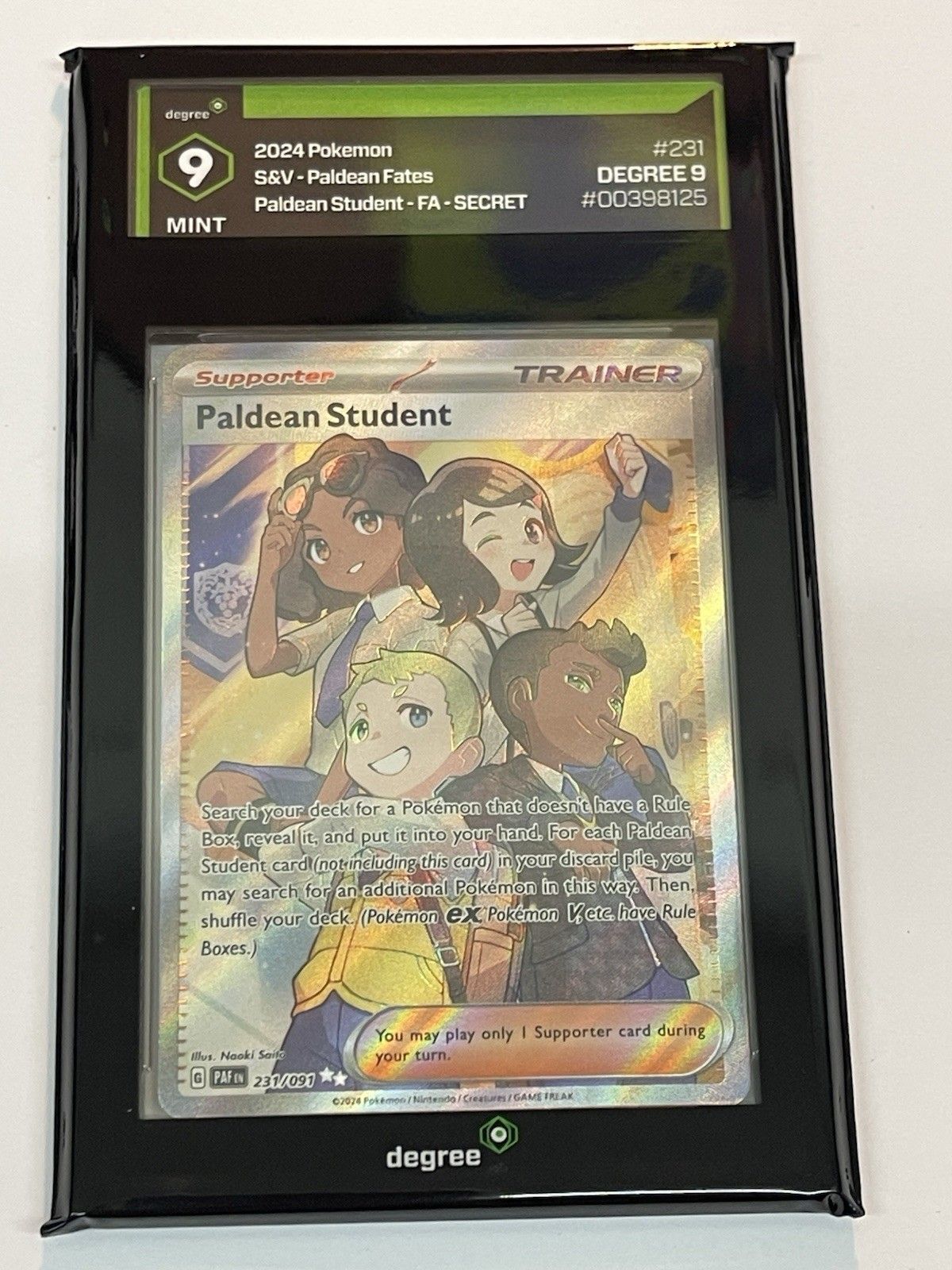 2024 Pokemon Paldean Fates Paldean Student ULTRA RARE FULL ART #231/091 ...