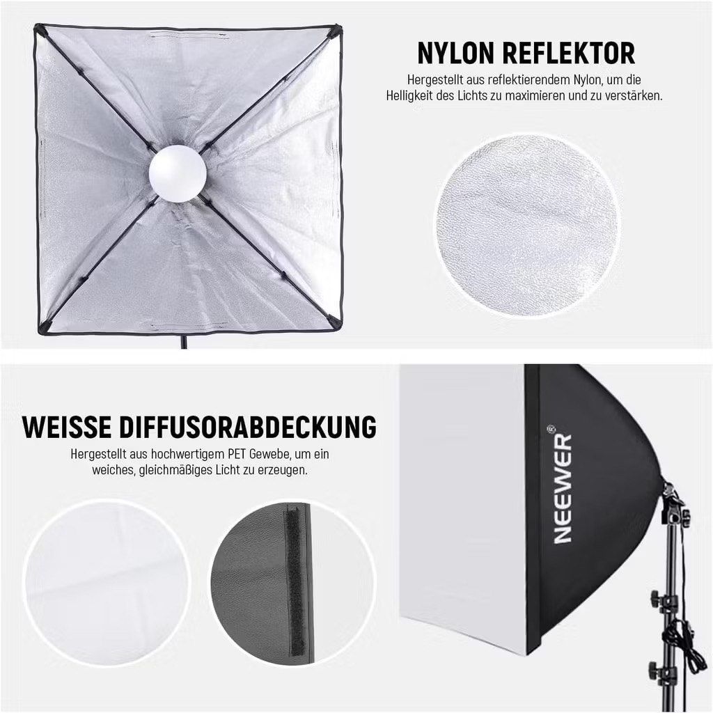 2 x Neewer Photo Studio LED Softbox Lighting Kit (Category: Lighting & Studio Equipment) located in Makati City. Submitted by tomluck_677 (Listing ID 1433491216, Image 3). Description: I am leaving the country in a few months so need to sell. The box has been opened but never used - all original tags are still on. All high quality Neewer equipment, purchased brand new from Neweer for 7000 PHP. Core kit configuration: 2 x 24” x 24” / 60cm x 60cm s
