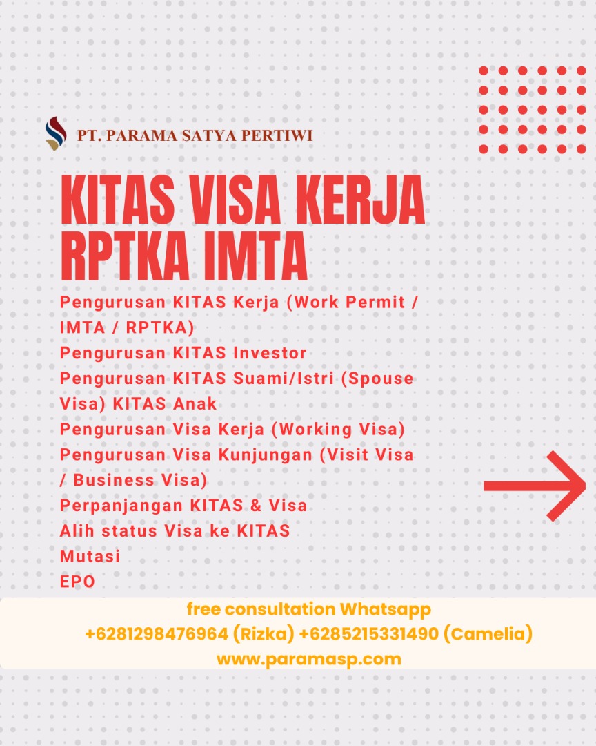 Agent KITAS Visa Kerja RPTKA IMTA Perpanjangan Baru dan Alih Status ...