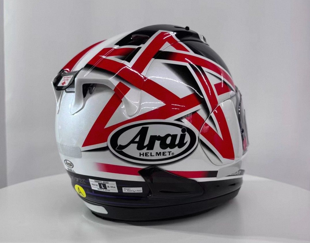 Arai RX-7X 五芒星大眼全盔 (Category: Motorcycle Apparel) located in Singapore. Submitted by youngtiger_29697e (Listing ID 1433482040, Image 3). Description: Arai RX-7X 五芒星大眼全盔，全新，原厂包装+配件齐全，全尺码都有 .