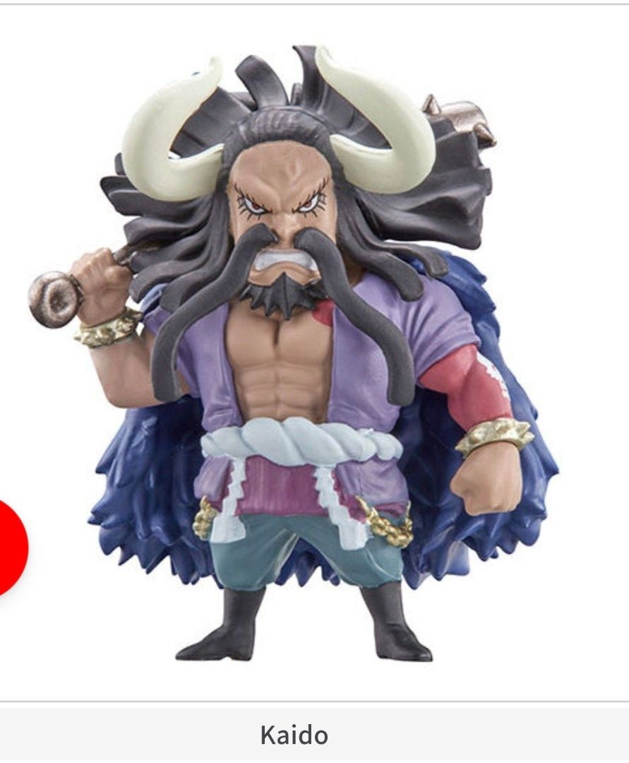 Bandai One Piece Gashapon Figure Kaido Onepi No Mi (Category: Figurines & Statues) located in Cainta. Submitted by iamho (Listing ID 1433576160, Image 1). Description: - Collectible Kaido figure - From the One Piece Gashapon collection - Features Kaido in a dynamic pose - Includes his signature weapon - Brand new, in original packaging - Sealed Check out my other listings for more One Piece No Mi Gashapon figures available..