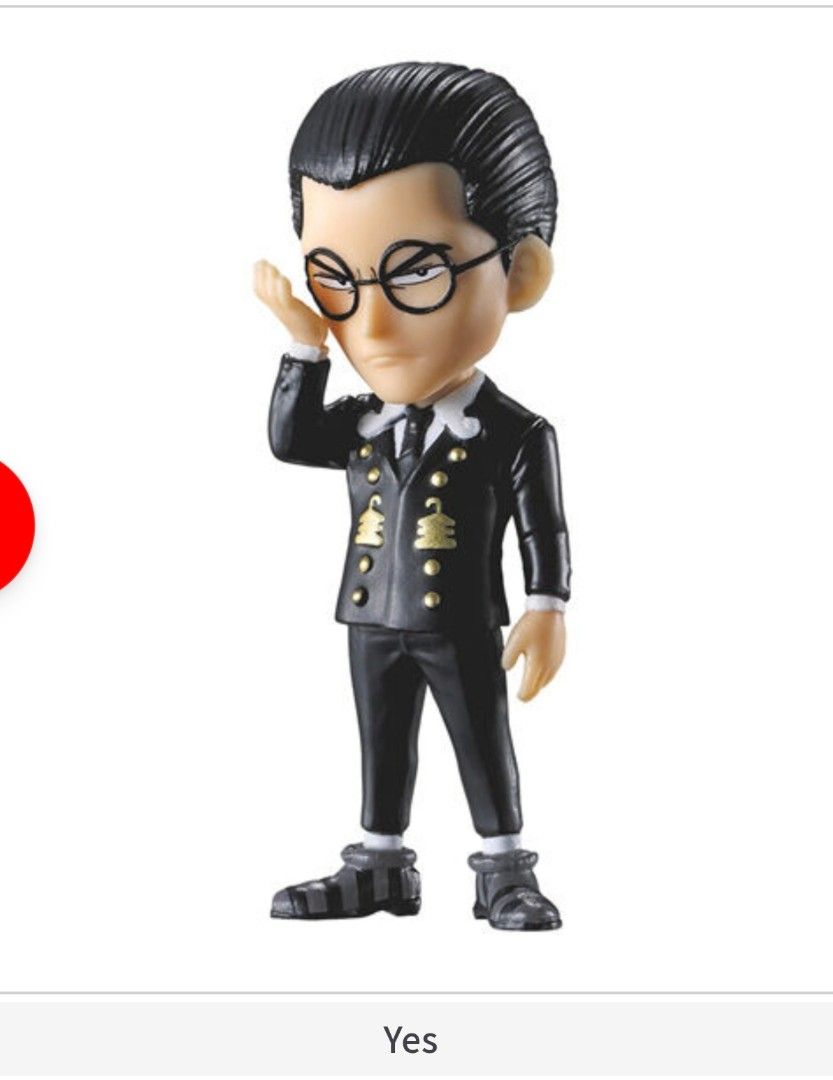 Bandai One Piece Gashapon Figure Kuro Onepi No Mi (Category: Figurines & Statues) located in Cainta. Submitted by iamho (Listing ID 1433576813, Image 1). Description: - One Piece Kuro figure. - From the Gashapon collection. - Features Kuro in a black suit and glasses. - Part of the 25th series. - Figure height: Approximately 2-3 inches. - Comes in an orange capsule. - Sealed Check out my other listings for more One Piece No Mi Gashapon figures av