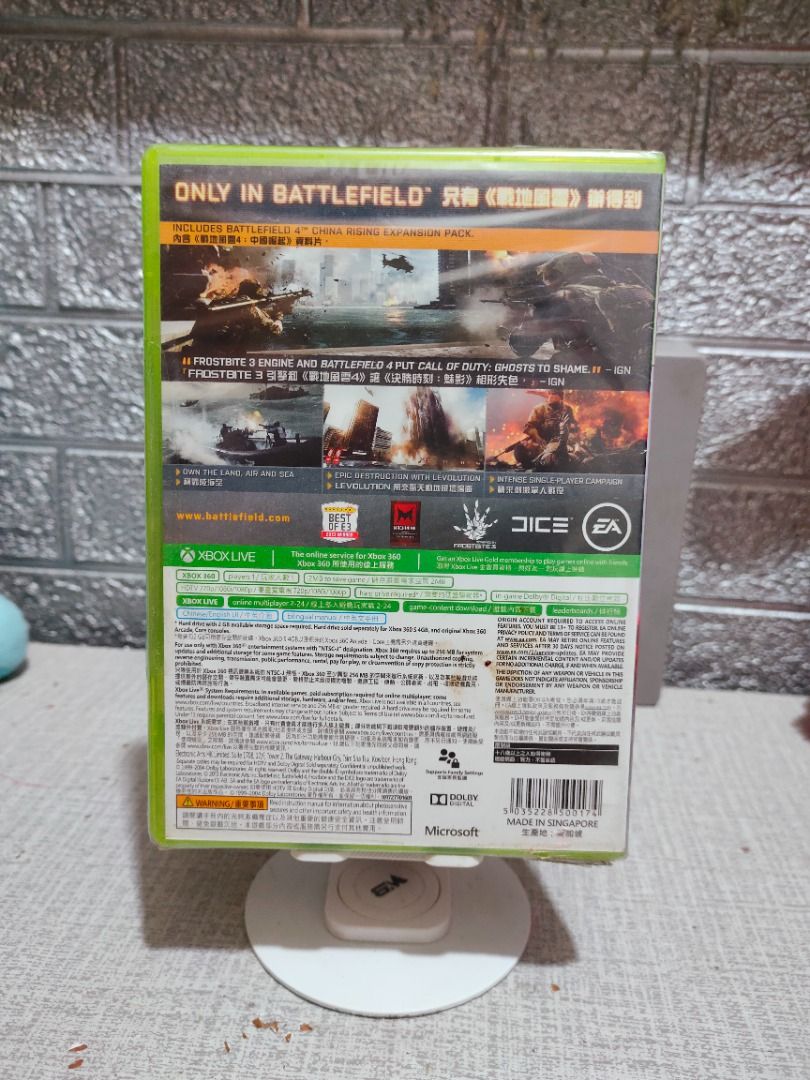 BATTLEFIELD 4 XBOX 360 (Category: Xbox) located in Santa Rosa. Submitted by tristanmunoz (Listing ID 1433434568, Image 2). Description: FOR SALE!!! Php 800 BATTLEFIELD 4 XBOX360 EA NTSC-J BRANDNEW / FACTORY SEALED 100% Authentic Tested working condition Can do video calls Warranty: 24 hours testing warranty, will do change/return if item are proven damaged (will be void if defect is caused by accident, misuse, negligence, including tampering). Re