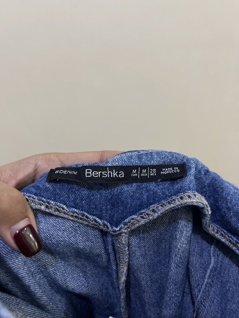Bershka Long Denim Jumpsuit (Category: Jumpsuits) located in Pasig City. Submitted by marjorieinumerable (Listing ID 1433464568, Image 3). Description: - Bershka denim jumpsuit - Wide-leg design - Adjustable straps - Front pockets - Size: M.