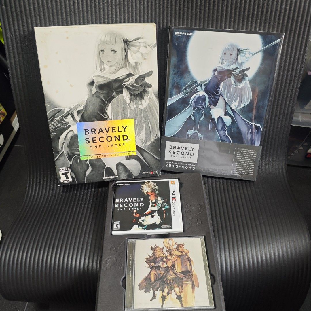 Bravely Second End Layer Collectors Edition 3DS Game (Rare) (Category: Nintendo) located in Quezon City. Submitted by shopme_gadget30 (Listing ID 1433428455, Image 2). Description: kindly read the details first for sale fixed price brandnew Condition (considered Brandnew) But Unsealed collectors Edition Rare Comes with Big Box - Bravely Second Design Works The Art of Bravely ( Sealed) - Bravery Second End Layer Original Soundtrack mini album (Sea