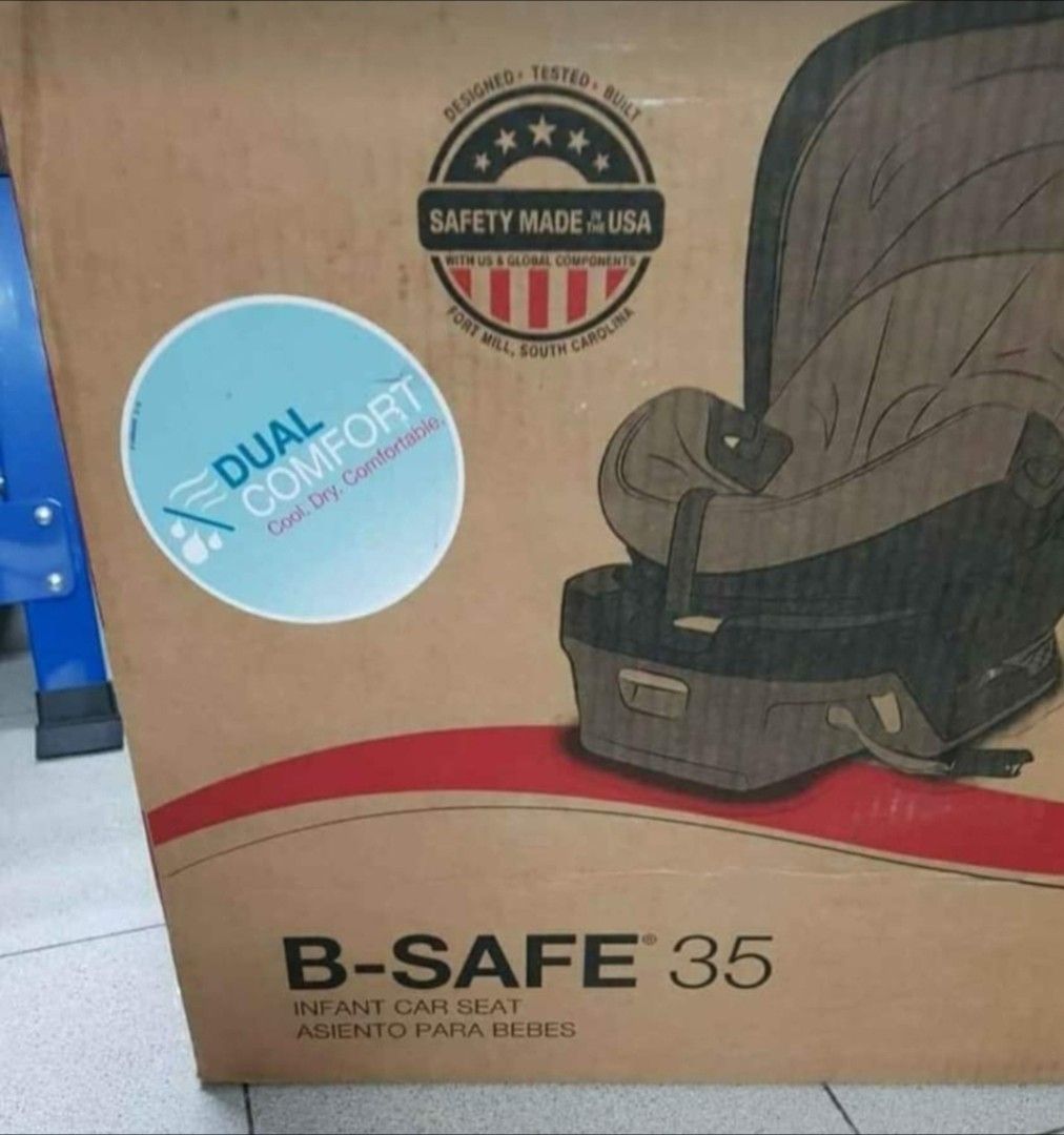 Britax B-Safe 35 Infant Car Seat (Category: Car Seats) located in Pasay City. Submitted by golfclubtraderph (Listing ID 1433487773, Image 2). Description: - Britax B-Safe 35 infant car seat - Features: - Side impact protection - SafeCell impact-absorbing base - Impact-stabilizing steel frame - SafeCenter LATCH for easy installation - Auto-level indicators - Built-in lock-offs - Includes removable infant head pad and harness pads - Designed and ma