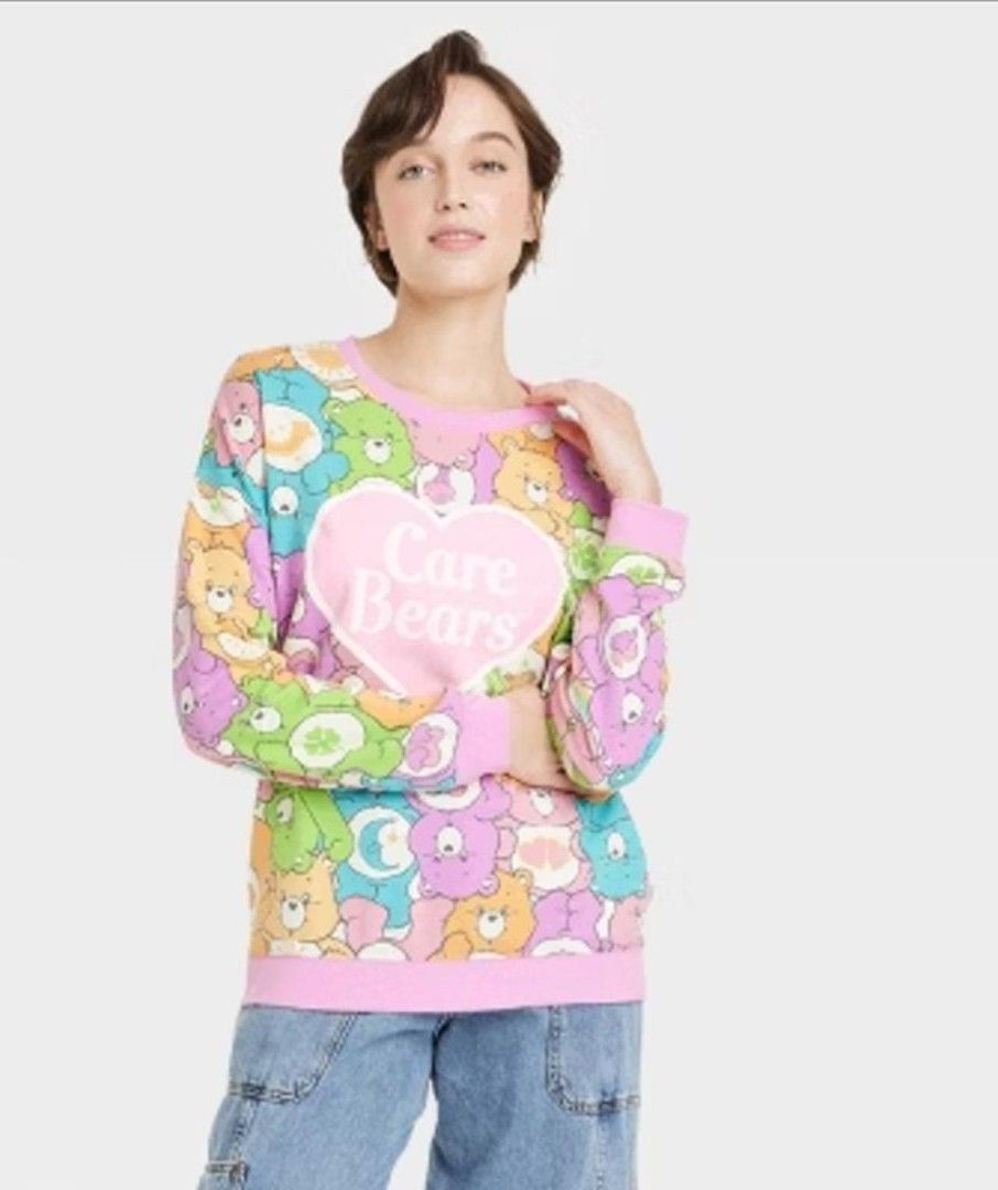 Care Bears AOP crewneck sweatshirt (Category: Longsleeves) located in Manila. Submitted by thriftspotting (Listing ID 1433523069, Image 1). Description: small - medium.