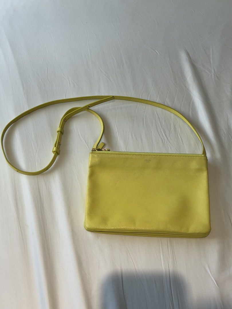 Celine Trio Yellow Crossbody Bag (Category: Luxury Bags & Wallets) located in Manila. Submitted by 4ever.markdown (Listing ID 1433470100, Image 1). Description: 100% guaranteed authentic or money back With authentication Location Binondo Manila Disclaimer:We are an independent reseller of pre-owned items. We are not affiliated with, endorsed by, or an authorized retailer of the brand featured. All trademarks, logos, and brand names remain the pro