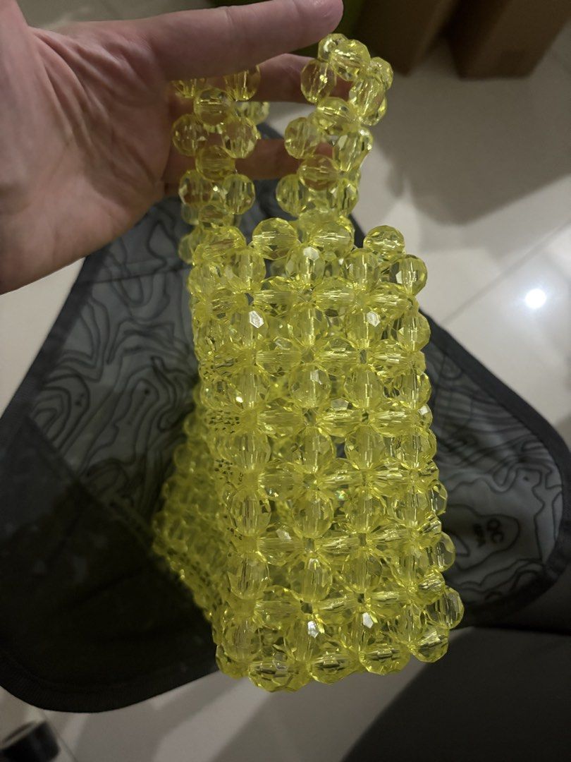Crystal-beads handbag in florecent yellow (Category: Purses & Pouches) located in Quezon City. Submitted by fairyg (Listing ID 1433559546, Image 3). Description: .
