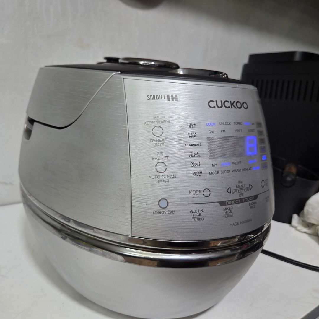 Cuckoo IH preassure Rice Cooker Model CHSS1009FN (Category: Cookers) located in Taguig. Submitted by roma2701 (Listing ID 1433456967, Image 3). Description: Used Imported unit from Australia 220V As is Where Is Test all you want 10-cup induction heating (IH) pressure rice cooker, often cited as one of the brand's top-tier models, featuring full stainless steel construction, 19+ menu options (including GABA and brown rice), and voice navigation in