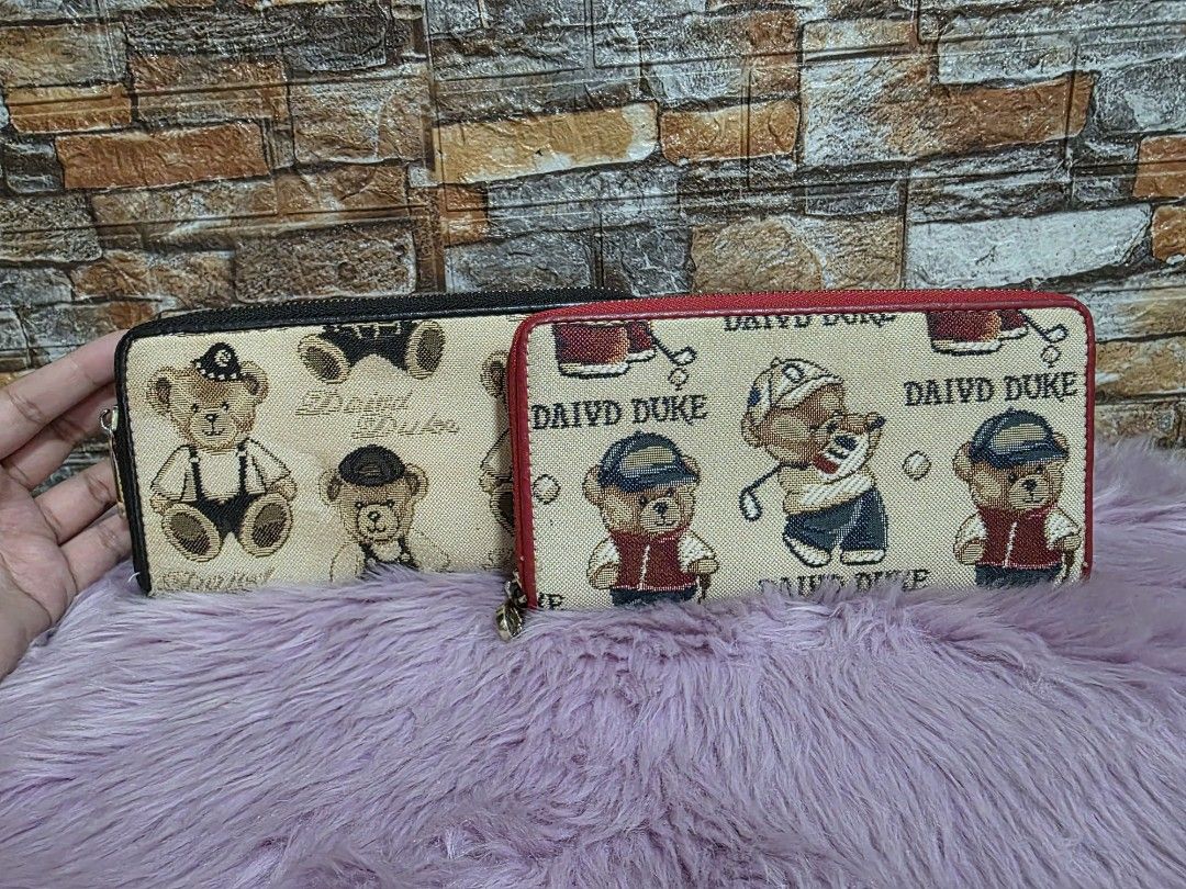 [SALE] Daivd Duke Teddy Bear Wallet Black and Red (Category: Wallets & Card holders) located in Binan City. Submitted by elli.etcetera (Listing ID 1433450717, Image 1). Description: MOP: Gcash, Maya or Bank Transfer MOD: lalamove, flash or J&T.