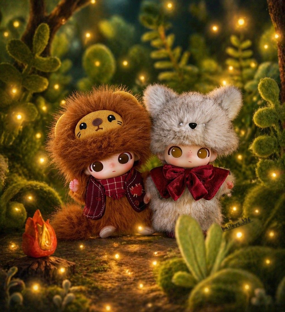Dimoo Pair: The Secret Theatre Timid Lion & Granny Wolf, Hobbies & Toys ...