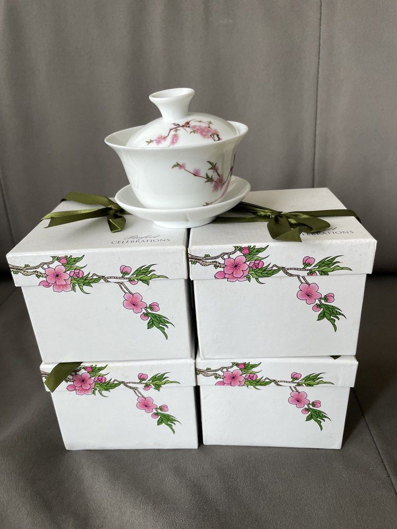 Floral Gaiwan Tea Set with Boxes488901157040302080
