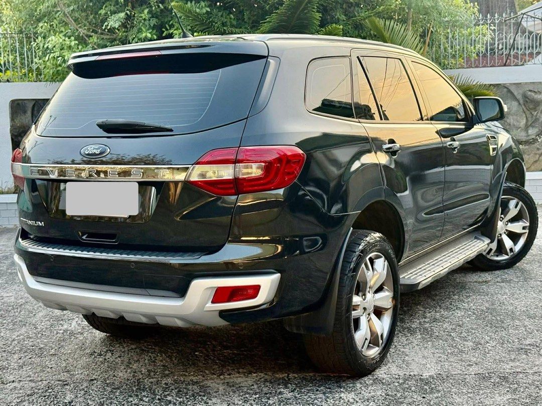 Ford Everest Titanium 4X2 Auto (Category: Used Cars) located in Manila. Submitted by quality_cars (Listing ID 1433441032, Image 3). Description: 2016 Ford Everest Titanium 4X2 1st owned 55,000km ++ only Casa Maintained W/Records 2.2L Diesel Turbo Brand New Tires 265/50/R20 95%- Dunlop GrandTrek Brand Brand new Battery Black Mica Original Paint Ending 0 Plate Brand New condition ‼️ Price:656,000 DP- 162,000 All in DP 48MOS - 19,101 36MOS - 22,003 