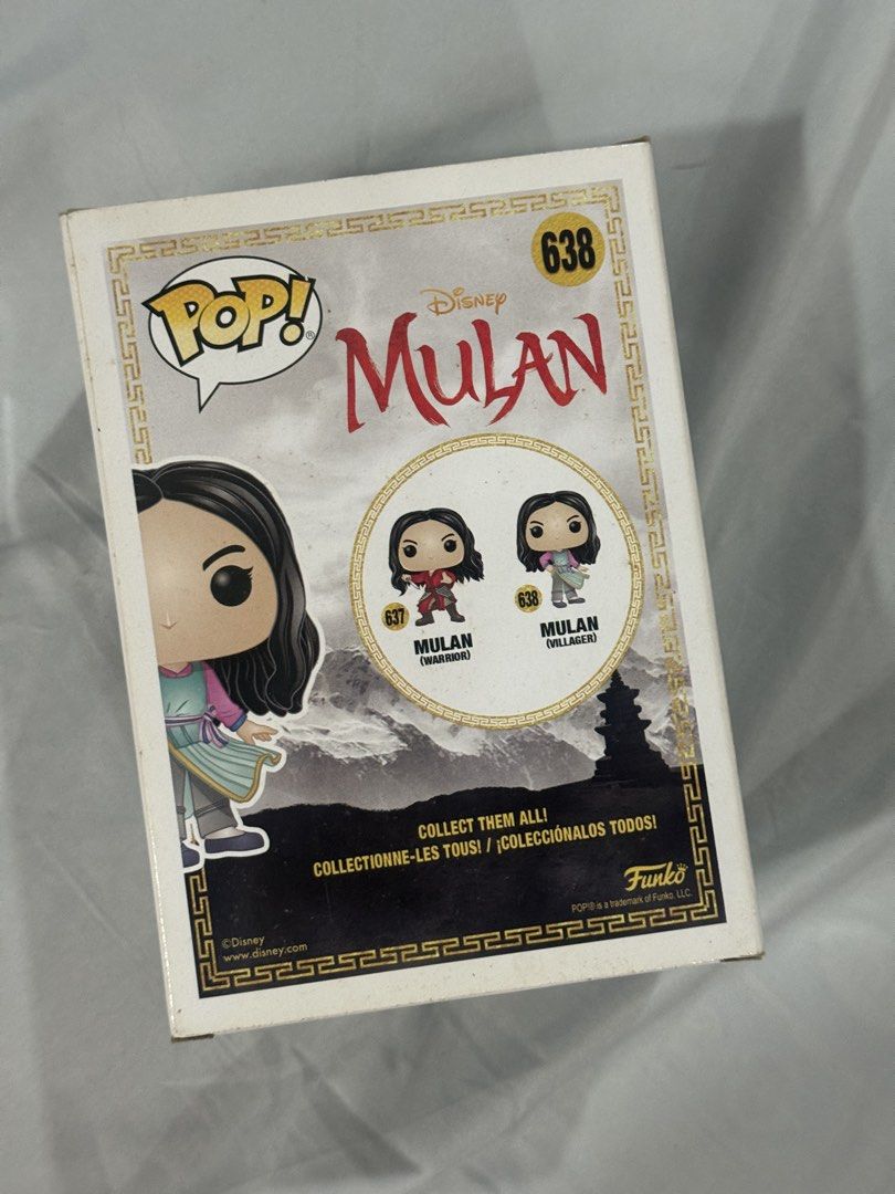Funko Mulan Disney (Category: Designer & Blind Box Toys) located in San Mateo. Submitted by blondieswizzle (Listing ID 1433489532, Image 3). Description: Selling my Mulan Funko Pop - not noob - box condition, 6/10 .