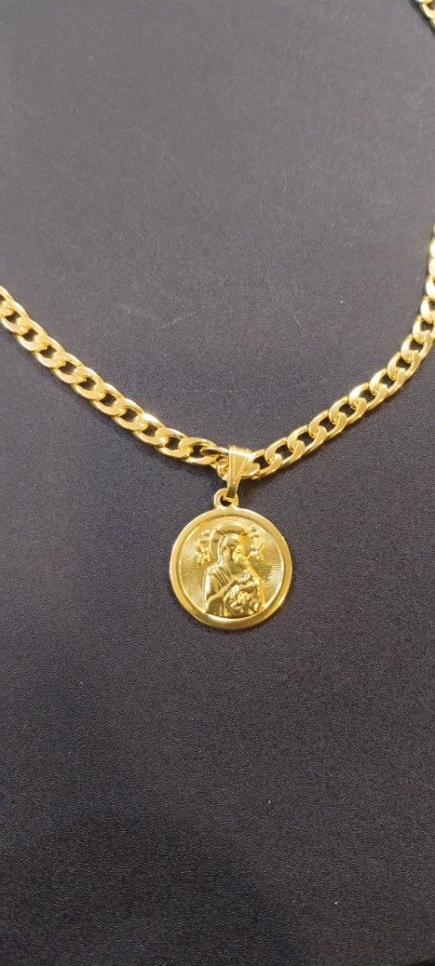 Gold Cross and Medallion Necklace (Category: Luxury Accessories) located in Manila. Submitted by marky.flip (Listing ID 1433539618, Image 2). Description: Necklace Paris 18k platted gold chain PM📩 WE SHIP NATIONWIDE: -J&T IF PROVINCIAL SHIPPING (PAYMENT FIRST POLICY) -LALAMOVE (COD AROUND MANILA) -OPEN FOR WALK IN/MEET UP (AROUND METRO MANILA ONLY).