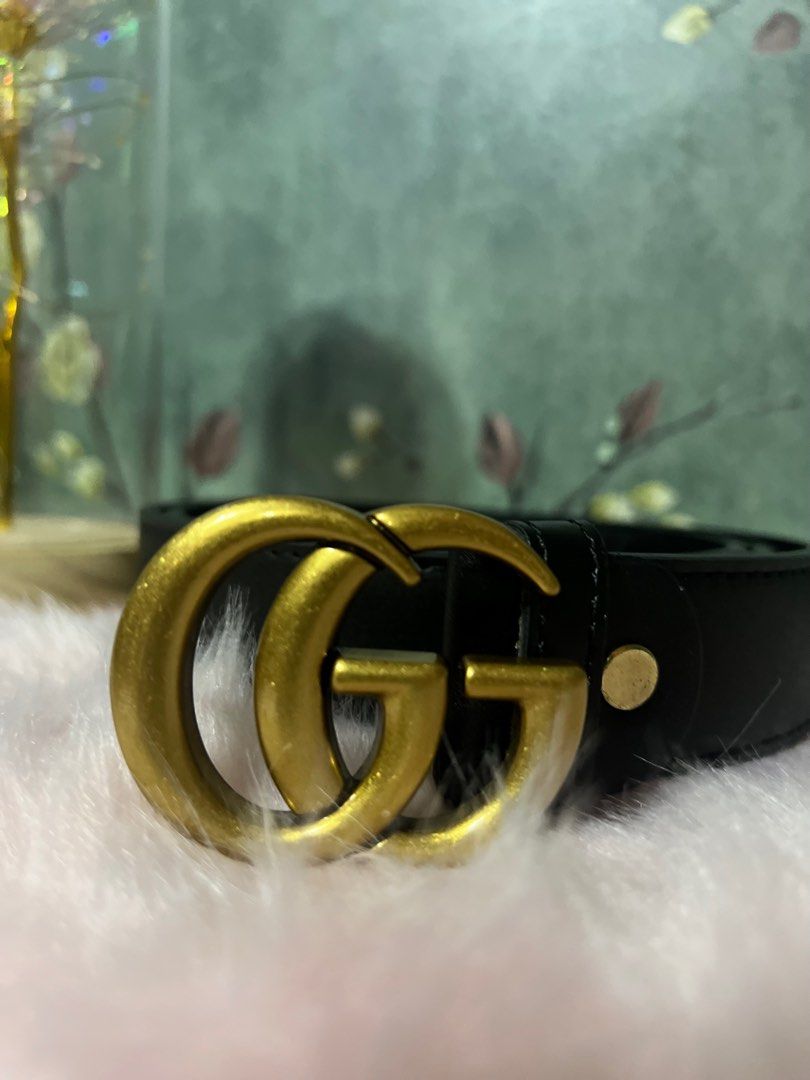 Gucci GG Belt Black Leather (negotiable) (Category: Belts) located in Quezon City. Submitted by sherashley (Listing ID 1433559071, Image 2). Description: Gucci belt with a black genuine leather strap and a gold-tone GG buckle. "Made in Italy" size is 110-44. A classic accessory that adds a touch of luxury to any outfit. NOTE: bought this fr a live seller at a thrift store in Japan. The seller stated that it is authentic, but i am selling it as is