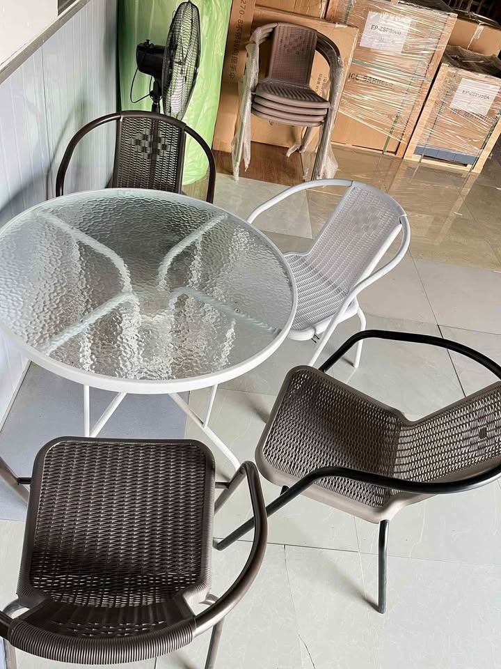 INDOOR/ OUTDOOR TABLES AND CHAIRS !!! (Category: Tables & Sets) located in Manila. Submitted by badithmay (Listing ID 1433486433, Image 3). Description: INDOOR/OUTDOOR TABLES AND CHAIRS SALE SALE !!! UPDATED PRICE!! CHAIR WX-ST1004 (WHITE) : 750 WX-ST1000 (BROWN) : 700 WX-ST1041 (BLACK) : hollowed out chair : 750 WX-ST1048 (WHITE) hollowed out chair : 800 WX-ST1045 (BROWN) Large plastic chair brown : 950 TABLES (WHITE) WX-ST1005 (60CM/ROUND) - 1,