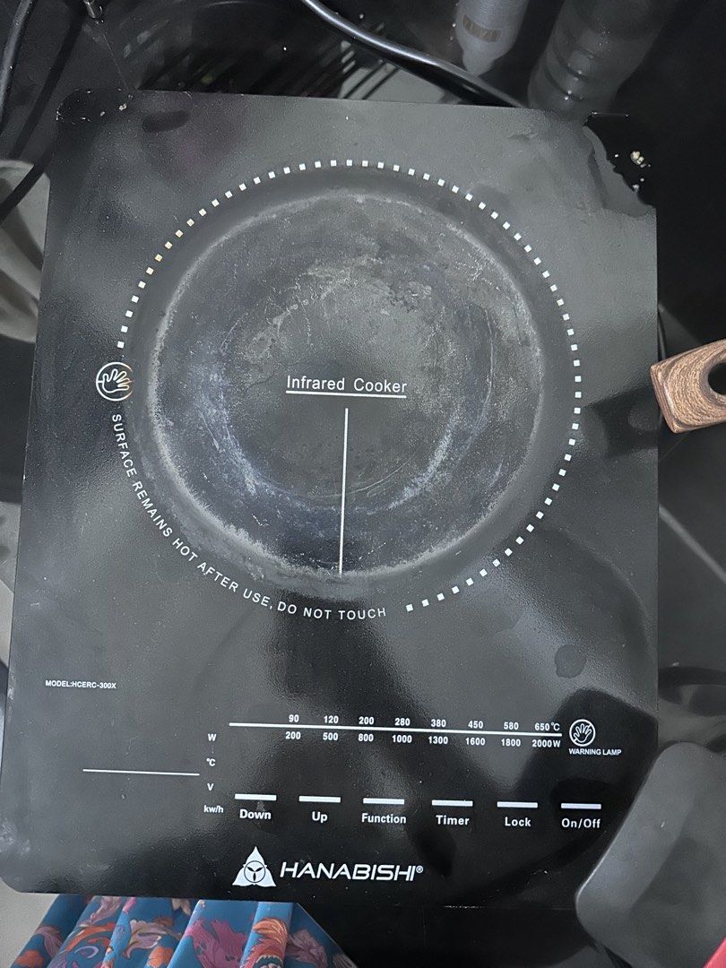 Induction cooker hanabishi (Category: Other Kitchenware & Tableware) located in Paranaque City. Submitted by janell.marcos04 (Listing ID 1433550803, Image 2). Description: Hanabishi HCERC-300X Infrared Cooker – Like New / Good Condition Upgrade your cooking with this compact and powerful infrared cooker 🔥 Perfect for condos, apartments, or quick meals at home. ✨ Key Features: * ✔️ Infrared/Ceramic heating – fast and even heat distribution * ✔️ W