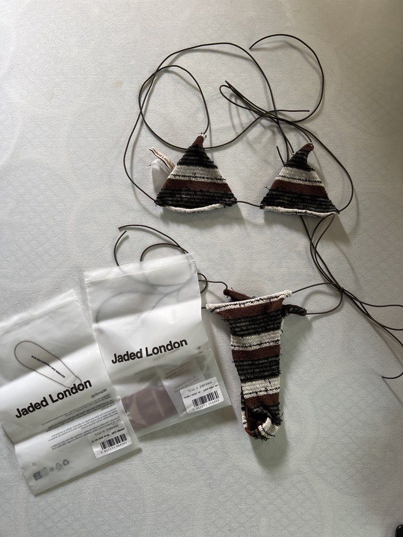 Jaded London Earthy Bobble Micro Bikini Set (Category: Bikinis & Swimsuits) located in Quezon City. Submitted by byyyee (Listing ID 1433471575, Image 3). Description: Bought this for over 7k+ last year - Brand new Jaded London bikini set - Triangle top with string ties - Thong style bottom - Made from a textured fabric - Tags are in the ziplock bag that came with the set THIS IS SO CUTE URRG wish i could keep them; wish i got a bigger size.