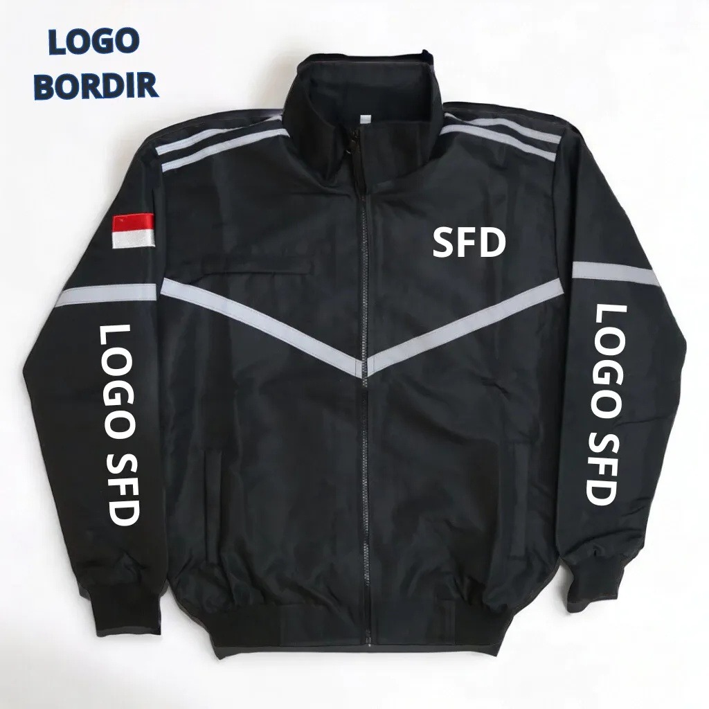 Jaket bomber hitam driver ojol - jaket shp f00d hitam - jaket motor ...