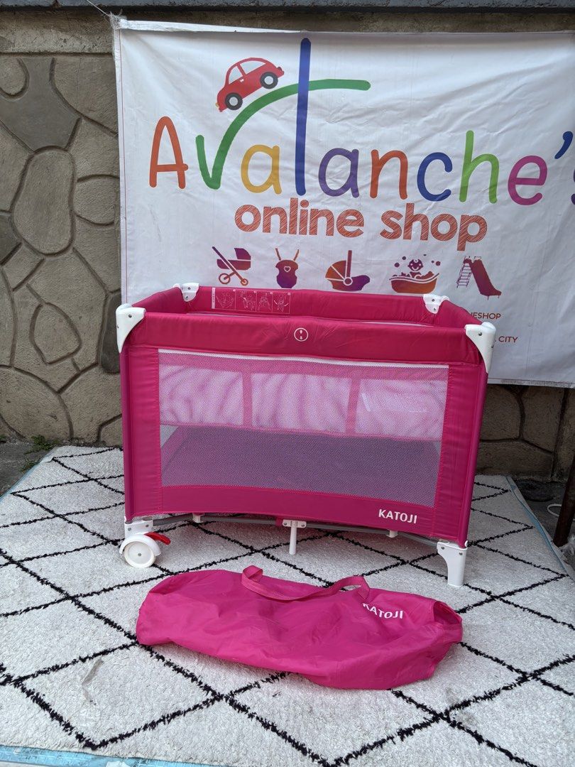 Katoji Crib and playpen foldable (Category: Cots & Cribs) located in Manila. Submitted by avalanchesonlineshopmainacount (Listing ID 1433470831, Image 1). Description: .