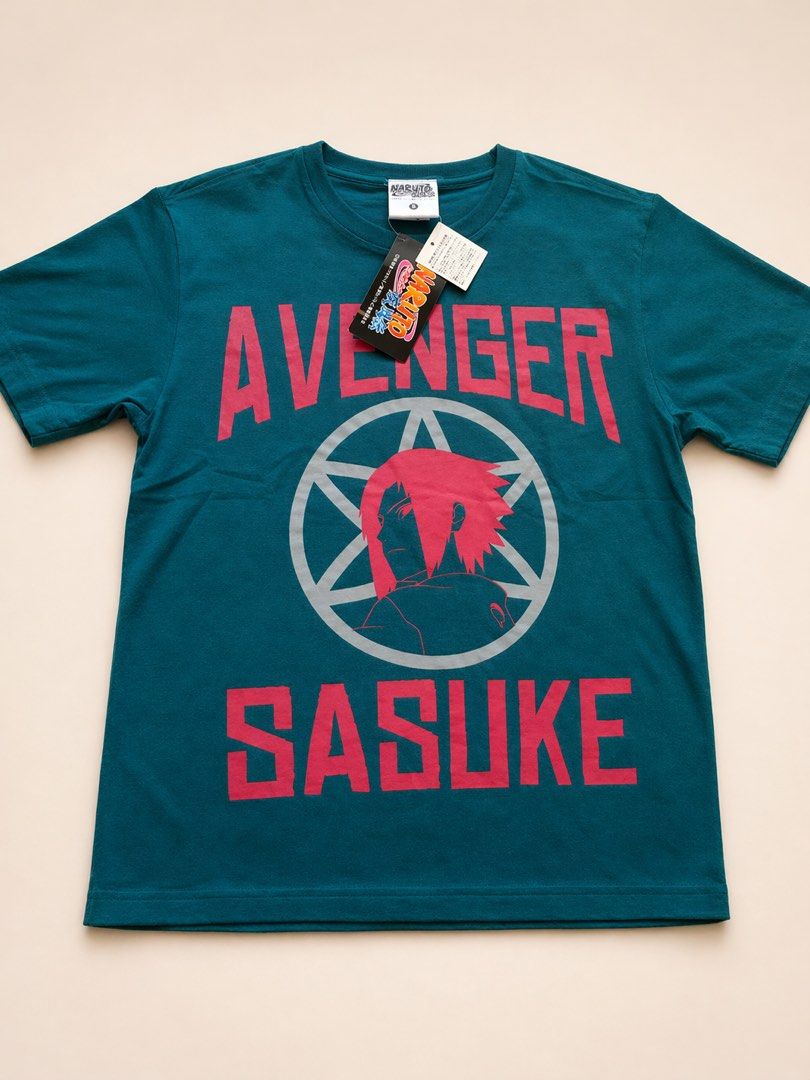 BNWT: Naruto Avenger Sasuke T-shirt (Category: Babies & Kids Fashion) located in Pasig City. Submitted by howsofpreloved (Listing ID 1433567514, Image 1). Description: 👕 FOR SALE: Naruto “Avenger Sasuke” Graphic T-Shirt (with Tag) 🔧 Condition: New with tag 🏷️ Size: Small (S) (fits 8-11 yo) 🎨 Color: Teal / Green ✨ Features: ✔️ Anime print design – “Avenger Sasuke” ✔️ Soft and comfortable fabric ✔️ Lightweight and breathable – perfect for casua