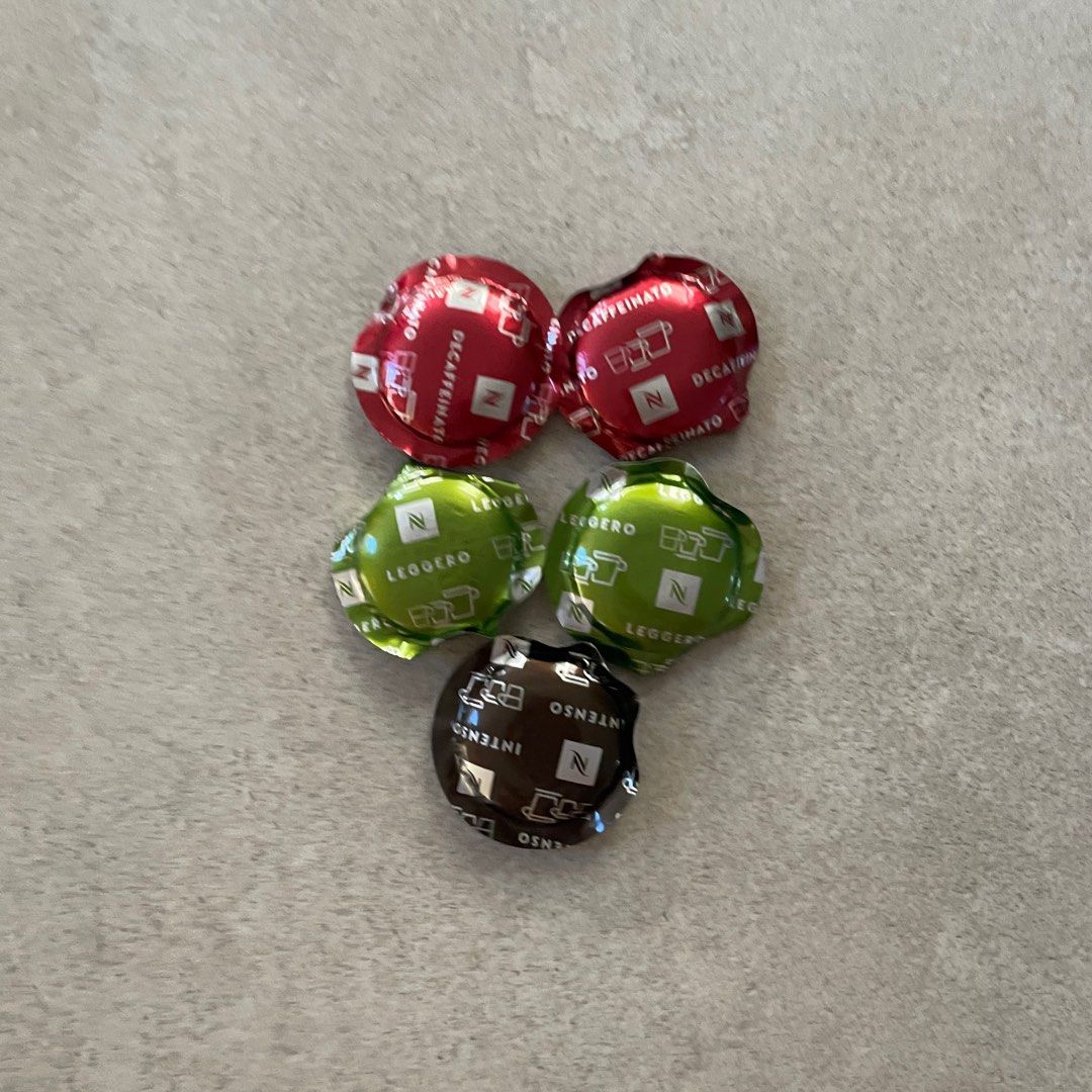 Nespresso Capsules (Category: Coffee & Tea Tableware) located in Muntinlupa City. Submitted by mrsalifestyle (Listing ID 1433400794, Image 1). Description: P100 for 5pcs.