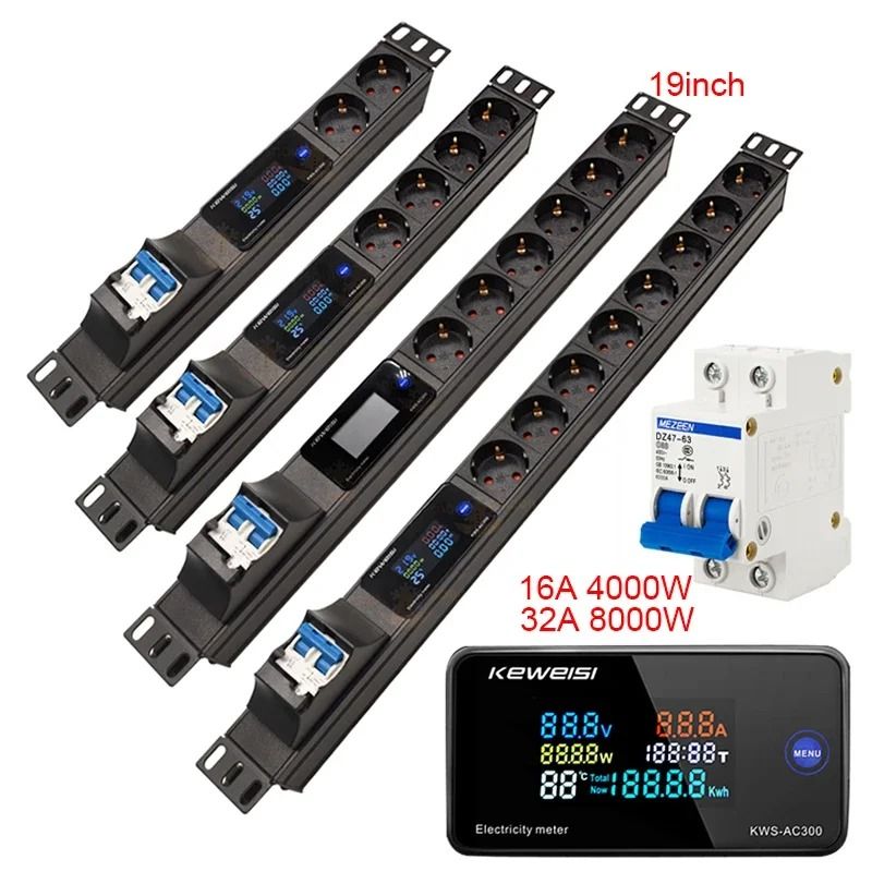 Network Cabinet Rack Smart Power Strip Power Distribution Unit 2-8 EU ...
