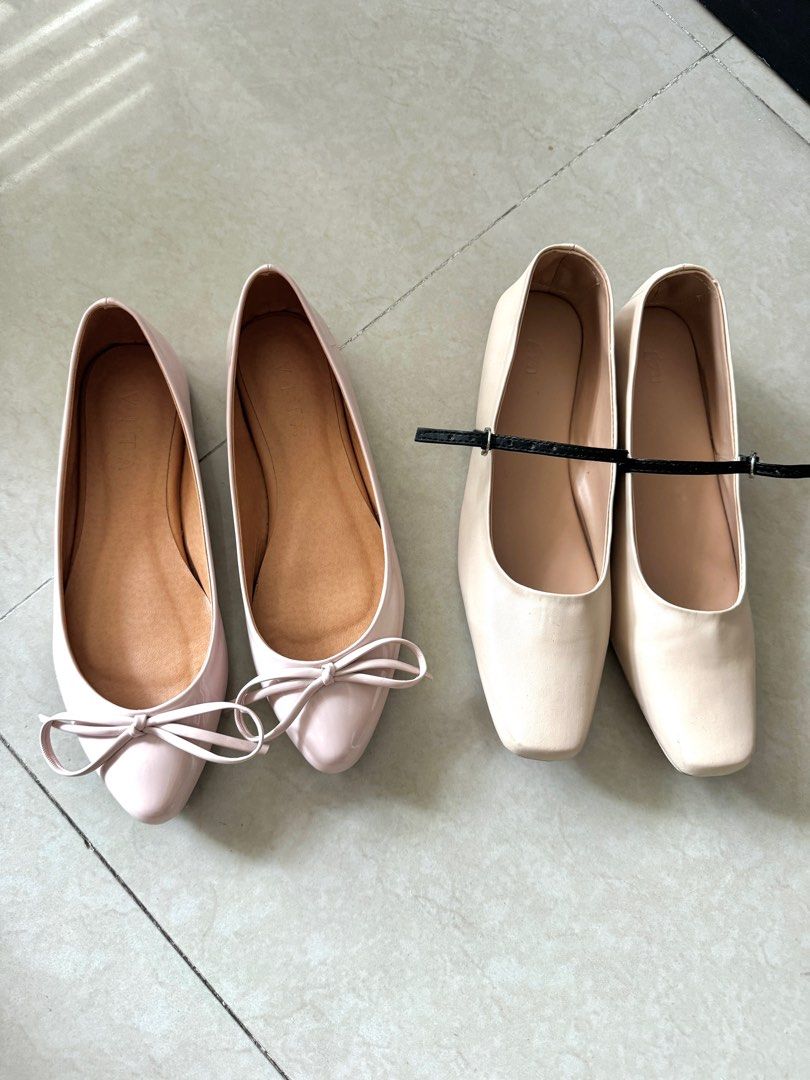 Neutral flats GVN VITA LINYA (Category: Flats & Sandals) located in Cainta. Submitted by closet83 (Listing ID 1433439913, Image 1). Description: ❗️BUNDLE - Brand/s : GVN, Vita Linya GVN Roberta Size 8 Runs small. I am a true US 7. 23.5-24cm Used once Bnew price Php 2,150 VITA LINYA Zita Patent blush, nude pink Size 7 Rfs: tight. This may be a 7, but tight for 23.5-24cm sized feet. Best fit for size 6-6.5 girlies Never used Bnew price : Php 1,550 